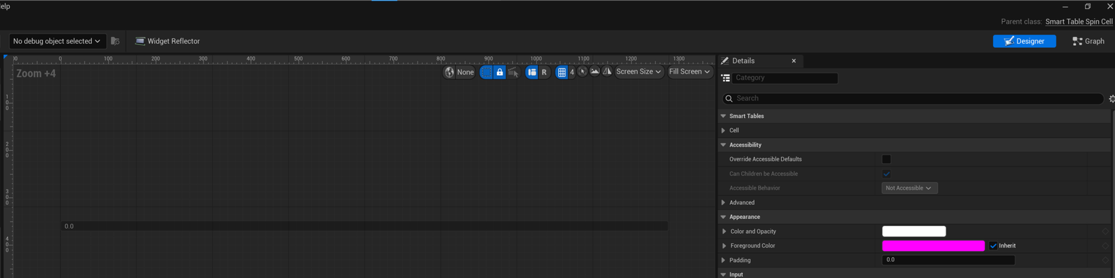 A cell is an ordinary widget, laid out in the designer like any other.