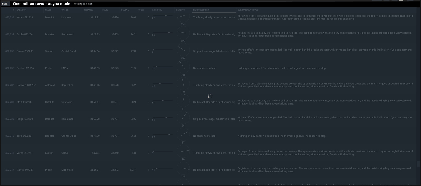 The busy overlay, up while a sort runs off the game thread.